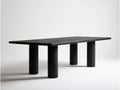 Czarny stół do jadalni z litego drewna dębowego 200 x 100 x 75 cm