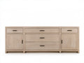 Kredens z litego drewna dębowego jasny dąb/czarny 180 x 45 x 85 cm