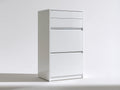 Biała szafka na buty z płyty MDF laminowanej 63 x 24 x 120 cm z 3 uchylnymi komorami